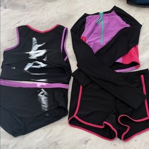 Old Navy Black, Pink, Purple Swim set (4 piece)